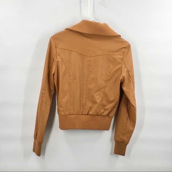 Zenana Tan PUb Leather Jacket Leopard Line… - Picture 5 of 8